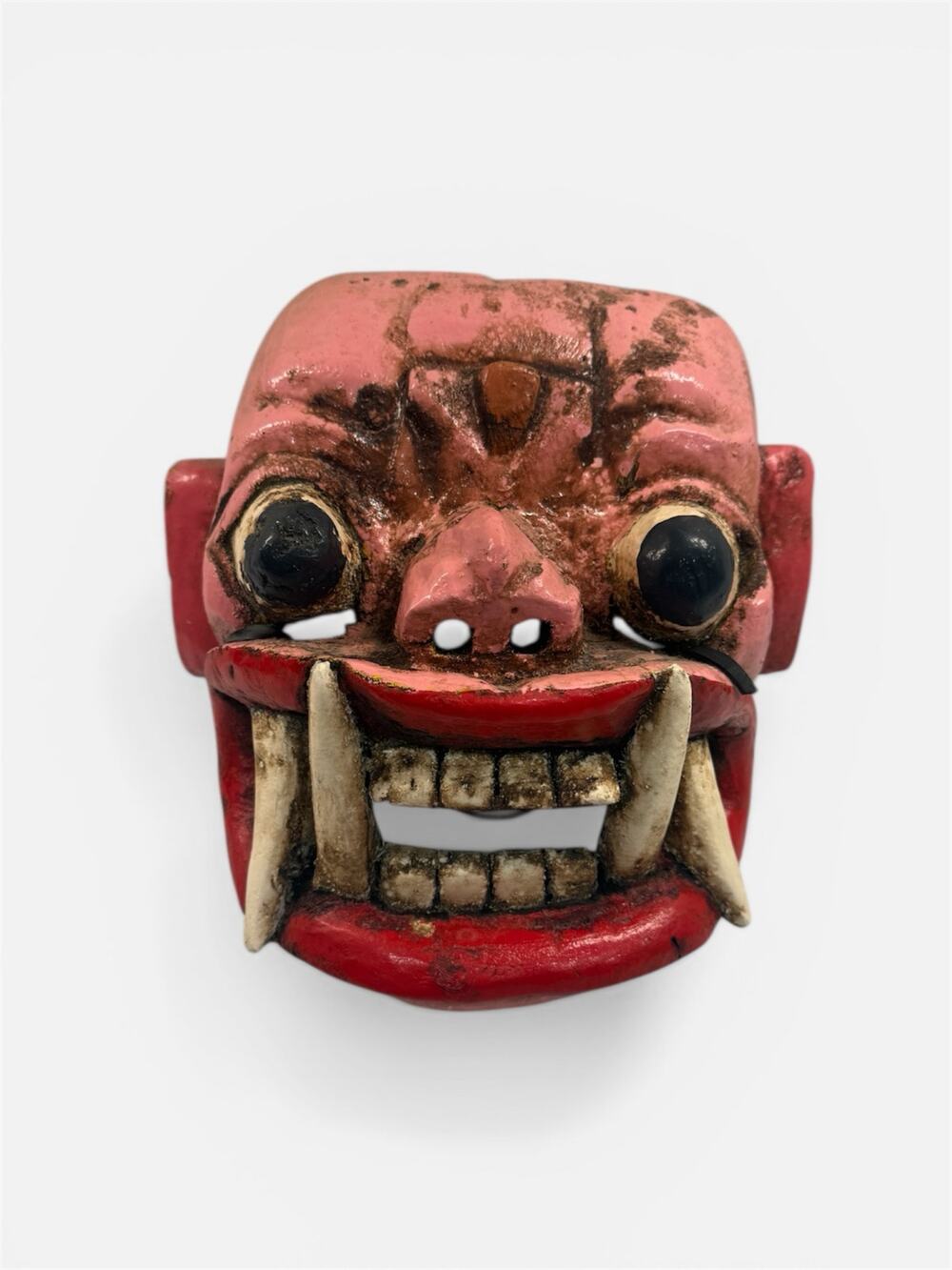 Carved Wooden Wrathful Mahakala Mask Nepal Tibet Buddhist JL